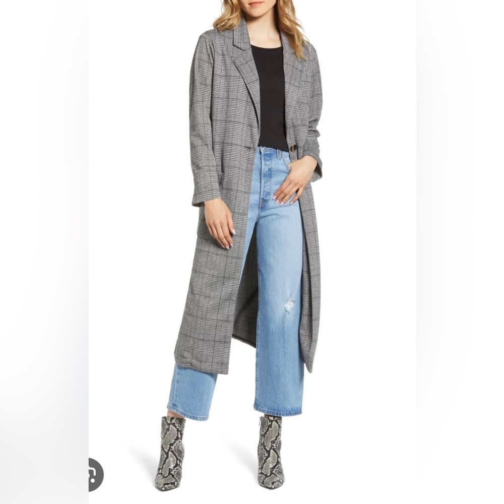 Sanctuary Plaid Duster Coat
